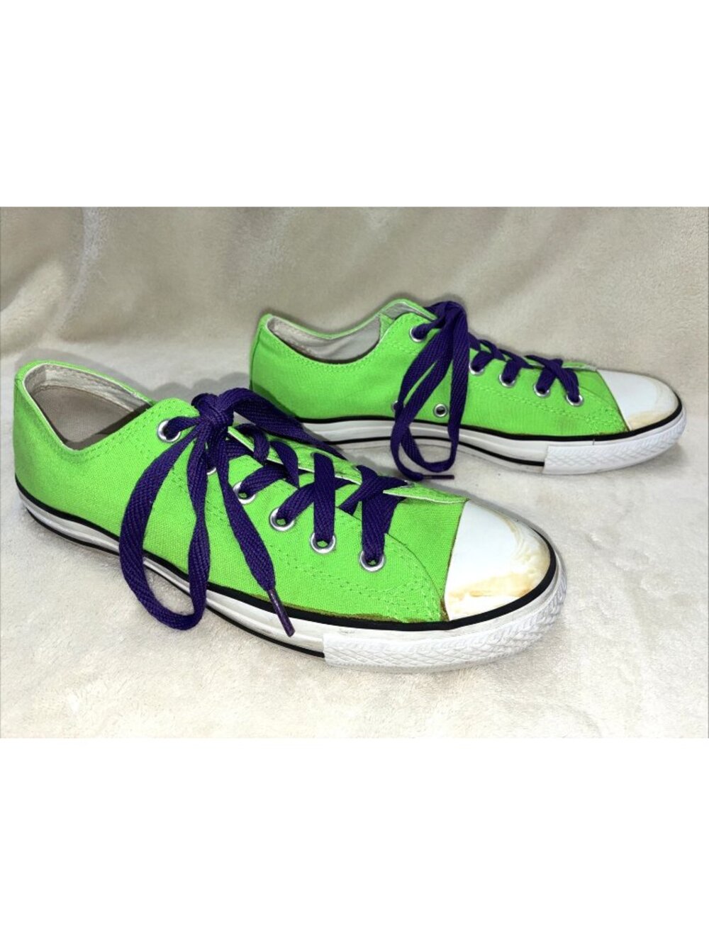 Converse Chuck Taylor All Star Low-Top Sneakers Green Men 8 Women 10 Stain #d